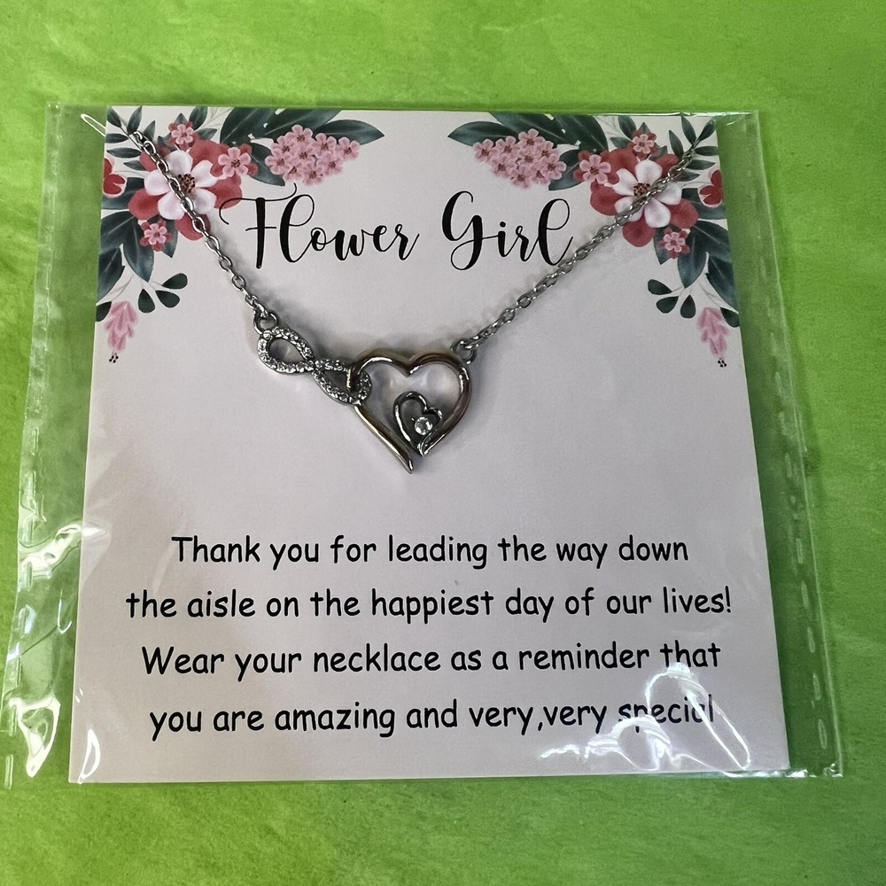 Flower Girl Necklace Gift from Bride, Flower Girl Proposal Roses Custom Necklace